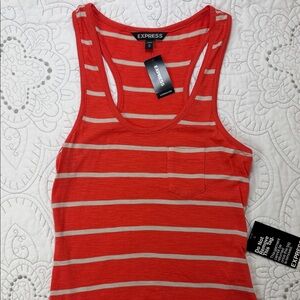 Express Coral Striped Sleeveless Maxi Dress w/ Pocket - Women’s  XS